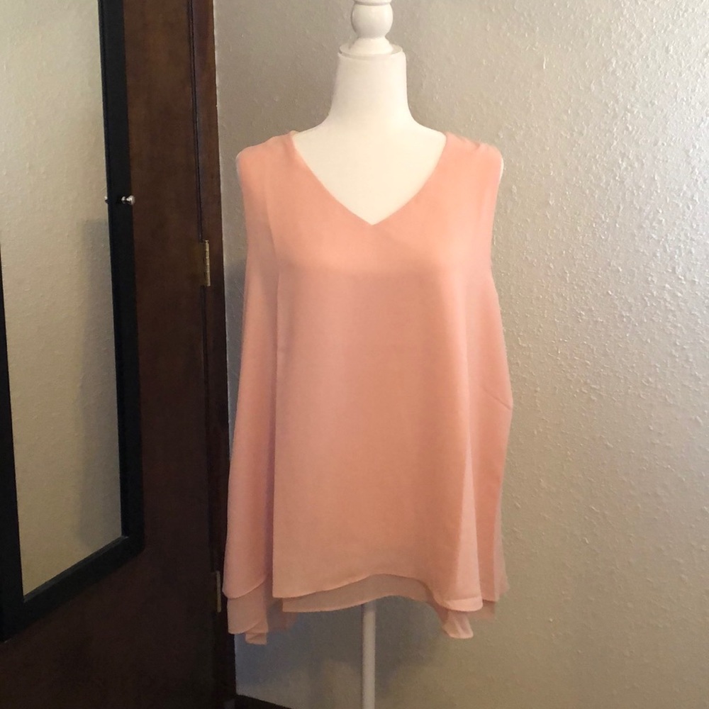 Est 1946 sleeveless pink/blush color sheer top